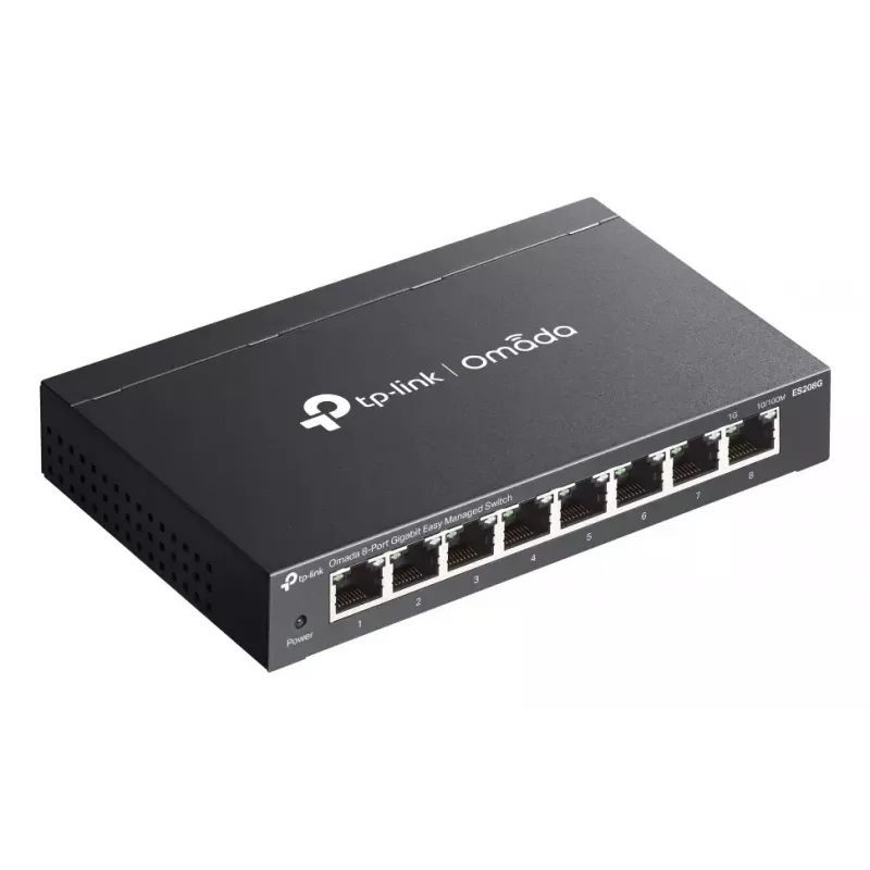 Przełącznik sieciowy TP-Link Omada ES208G zarządzalny L2 Gigabit Ethernet (10/100/1000) czarny