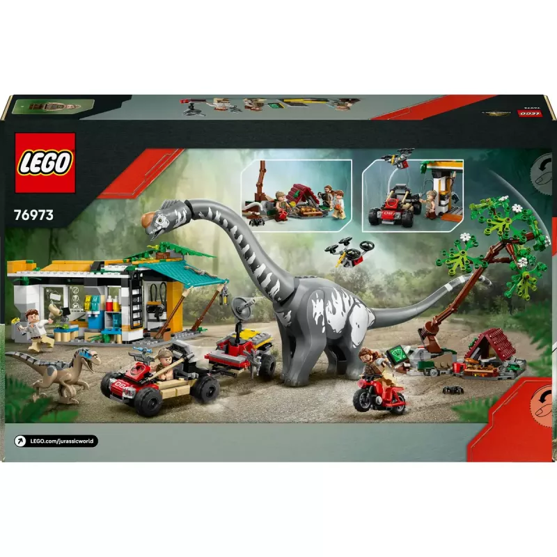 LEGO Jurassic World zestaw 76973 — Raptor i Tytanozaur z 3 figurkami, 582 elementy, wiek 7+