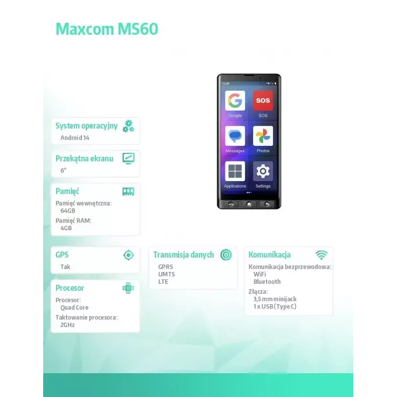 Smartphone MAXCOM MS601 4G 6,0 cala 32 GB Czarny