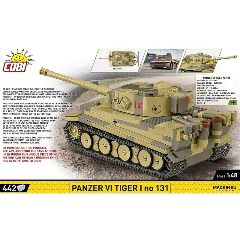Zestaw konstrukcyjny Cobi Panzer VI Tiger I 442 elementy model COIB-2734