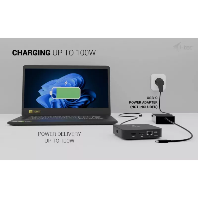 Stacja dokująca ITEC USB-C Dual HDMI C31DUALHDMIDOCKPD — Dual 4K 60Hz, 100W Power Delivery