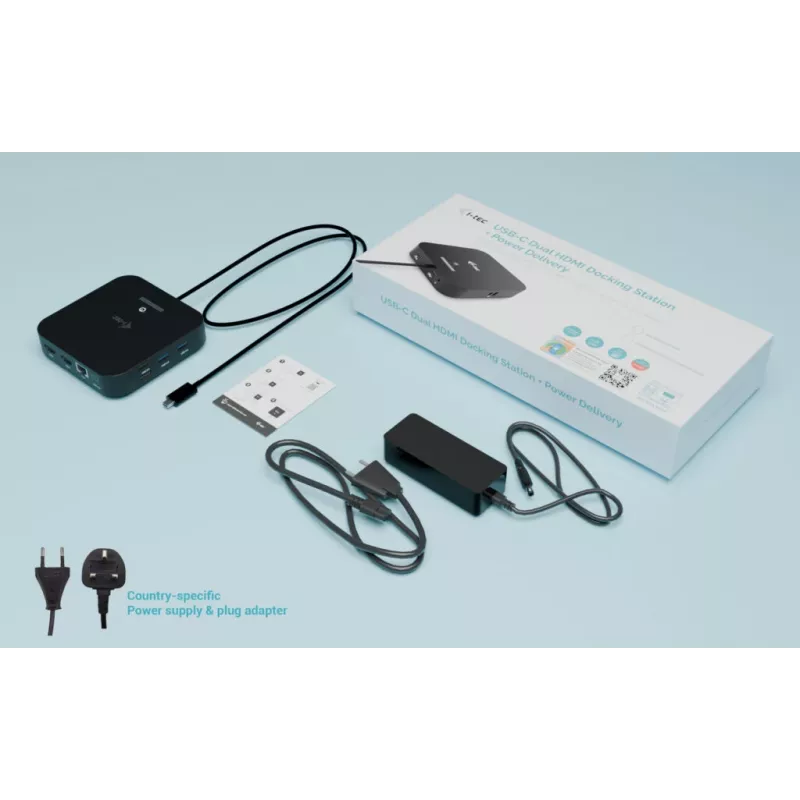Adapter USB-C Dual HDMI i-tec C31DUALHDMIDPD100 – dwa HDMI 4K@60Hz, USB-C Power Delivery 100 W