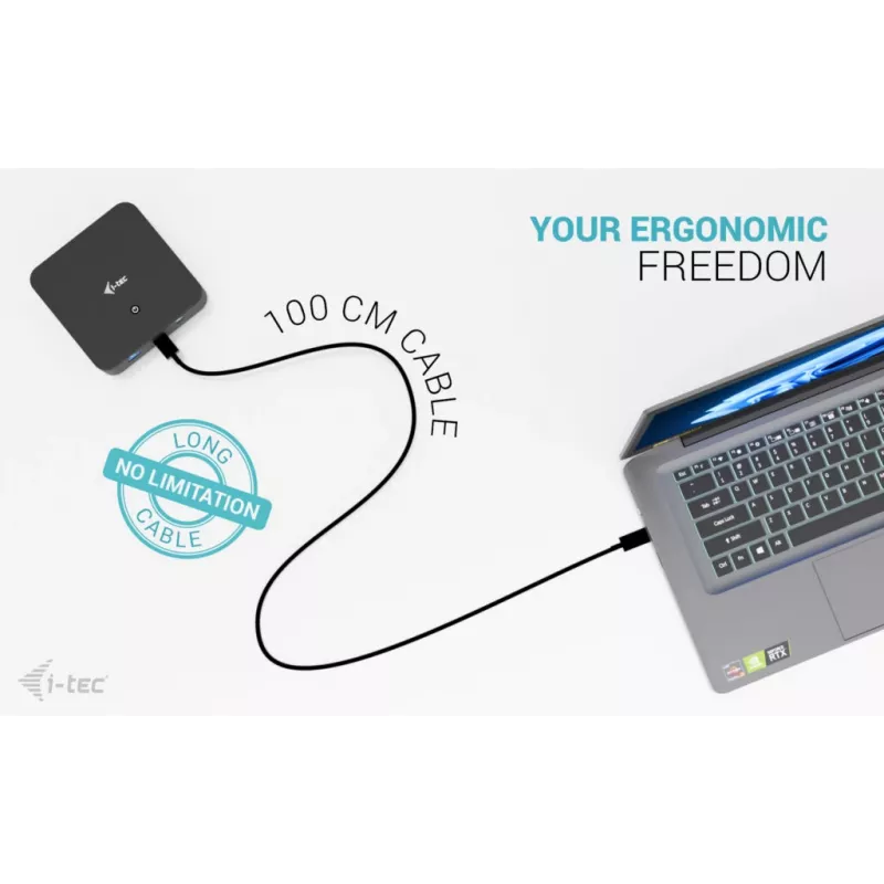 i-tec USB-C DP Dual HDMI stacja dokująca, 100 W Power Delivery