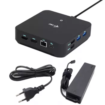 Stacja dokująca i-tec USB-C DP Dual HDMI z zasilaniem Power Delivery 100 W + ładowarka uniwersalna 100 W