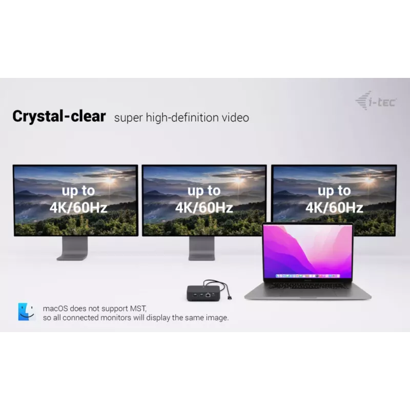 Stacja dokująca i-tec USB-C DP Dual HDMI z zasilaniem Power Delivery 100 W + ładowarka uniwersalna 100 W