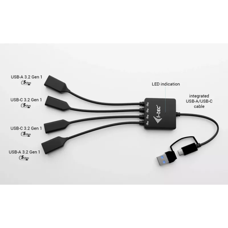 i-tec USB-C/USB-A kabel HUB 4 porty (2x USB-C, 2x USB-A)
