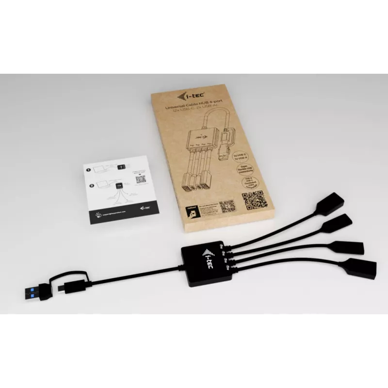 i-tec USB-C/USB-A kabel HUB 4 porty (2x USB-C, 2x USB-A)