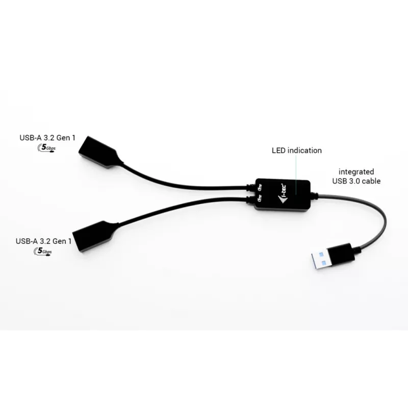Koncentrator USB-A ITEC U3CBLHUB2A — 2 porty, USB 3.0 do 5 Gb/s