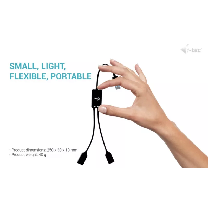 Koncentrator USB-A ITEC U3CBLHUB2A — 2 porty, USB 3.0 do 5 Gb/s