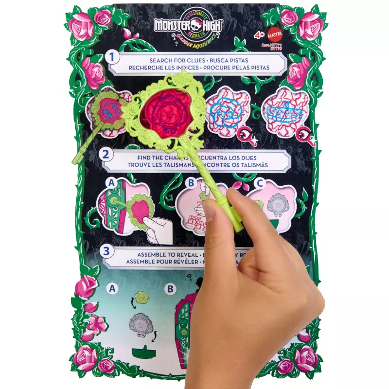Monster High Skulltimate Secrets Garden Mysteries Playset, lalka Venus McFlytrap z ponad 19 niespodziankami