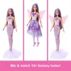 Zestaw modowy Barbie Fantasy z akcesoriami, w tym syrenim ogonem, skrzydłami wróżki i naszyjnikami