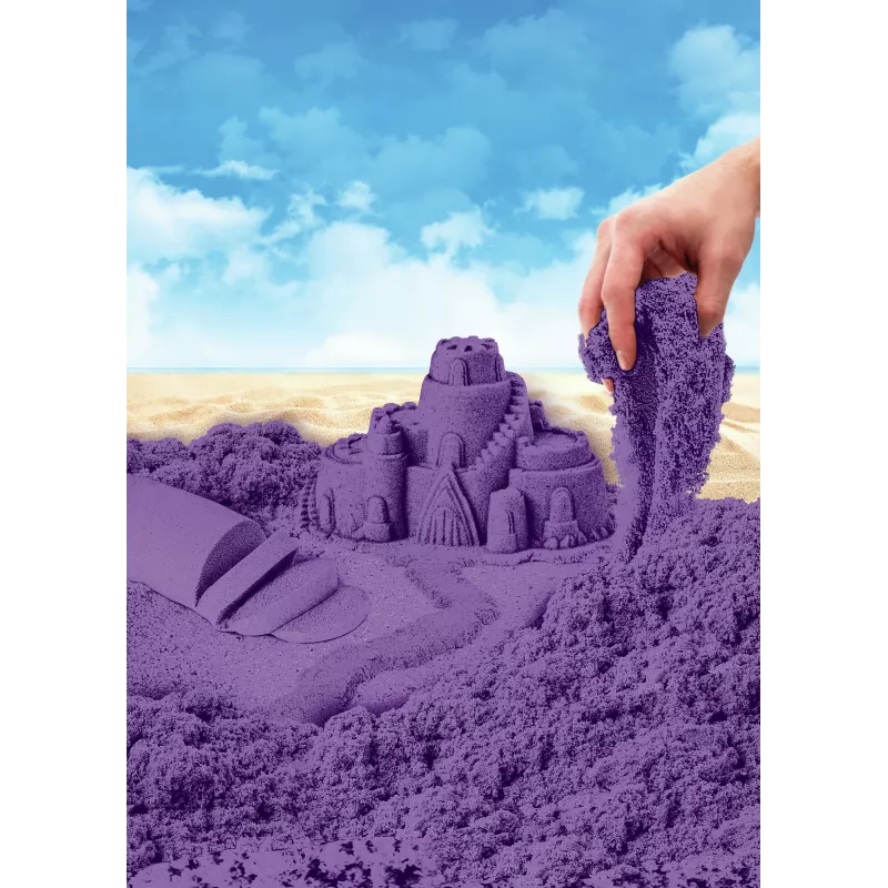 Kinetic Sand, 2 funty fioletowego piasku do zabawy, formowalne zabawki sensoryczne dla dzieci, zamykana torebka (opakowanie może się różnić), od 3 lat