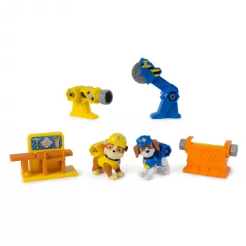Zestaw figurek Usorteret Rubble & Wheeler Power Tool Pups z 2 narzędziami i 2 akcesoriami budowlanymi, wiek 3+