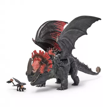 11-calowa zabawka smok Spin Master — Świat Berk: czerwony Death Chomping Rampage z ekskluzywną figurką Toothlessa, wiek 4+