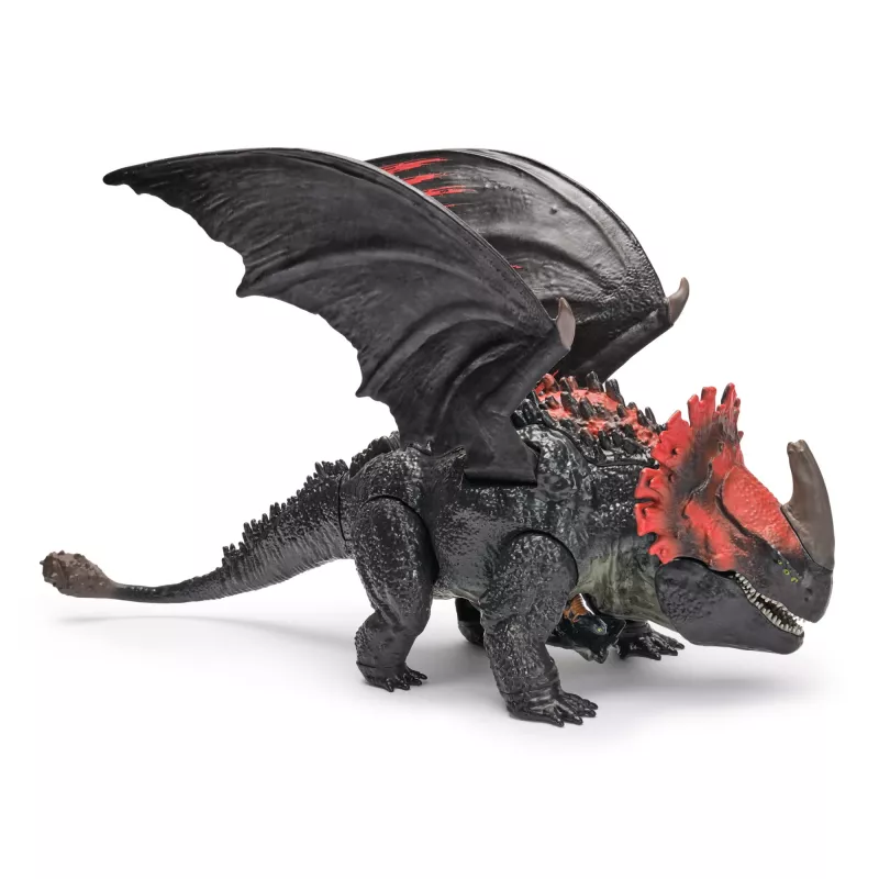11-calowa zabawka smok Spin Master — Świat Berk: czerwony Death Chomping Rampage z ekskluzywną figurką Toothlessa, wiek 4+