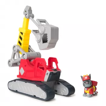 Crane truck Spin Master Rubble & Crew Charger's Mega Power Crane z figurką Chargera, 2 odłączane narzędzia, tworzywo sztuczne, dla dzieci od 3 lat
