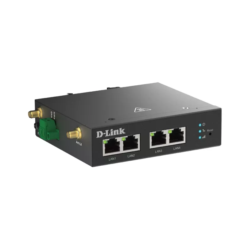 Router sieci komórkowej D-Link DWM-314-T 4G LTE VPN Czarny Montaż na szynę DIN