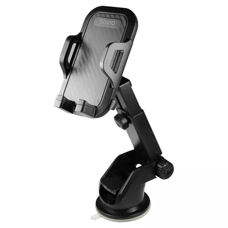 Uchwyt na telefon SAVIO CH-04, silikon, czarny, trwałe akcesorium ochronne, waga 163 g