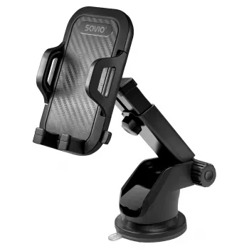 Uchwyt na telefon SAVIO CH-04, silikon, czarny, trwałe akcesorium ochronne, waga 163 g