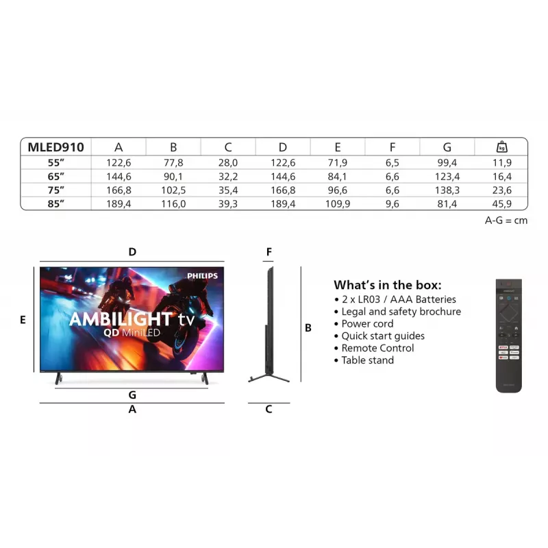 Telewizor Philips 85MLED910/12 85 cali 4K Ultra HD QD-Mini LED 3840 x 2160