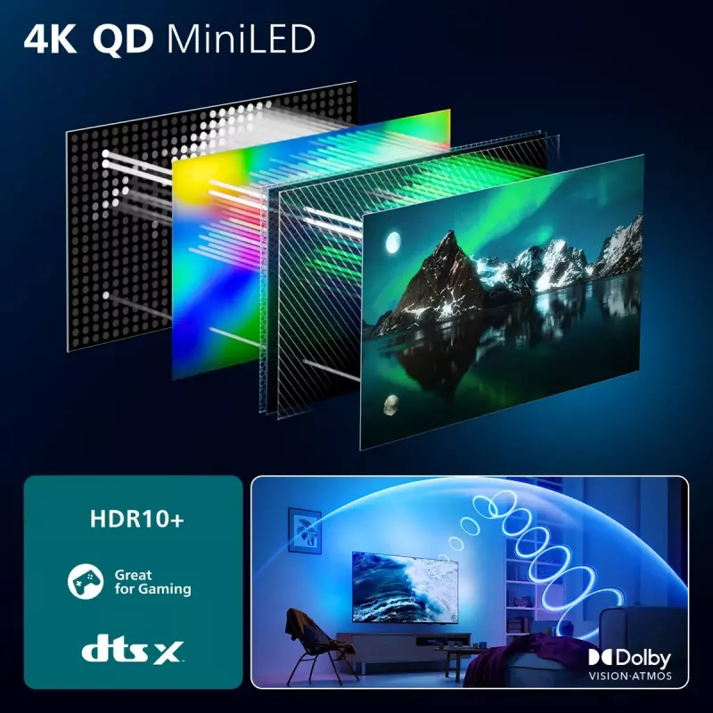 Telewizor Philips 85MLED910/12 85 cali 4K Ultra HD QD-Mini LED 3840 x 2160