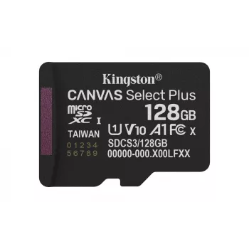 Kingston Technology 128GB micSDXC Canvas Select Plus Gen3 150R A1 pojedyncze opakowanie w/o ADP