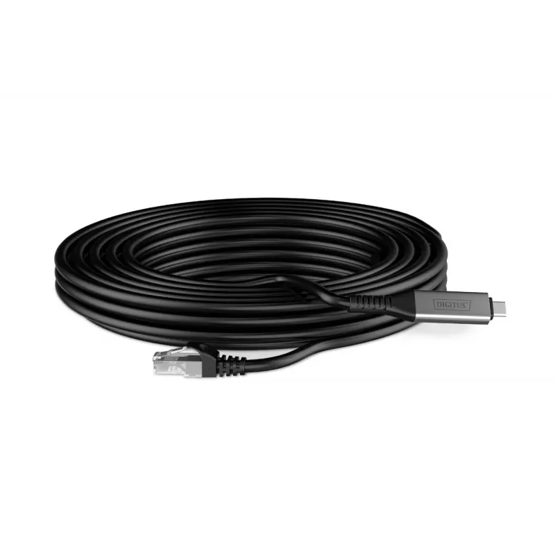 DIGITUS USB-C 3.2 Gen1 - RJ45 kabel Ethernet - CAT6a S/FTP czarny - 5m