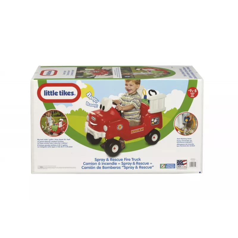 Little Tikes Spray & Rescue Fire Truck, 1.5 roku (lat), 4 koła (kół), Plastik, Czarny, Czerwony, Biały