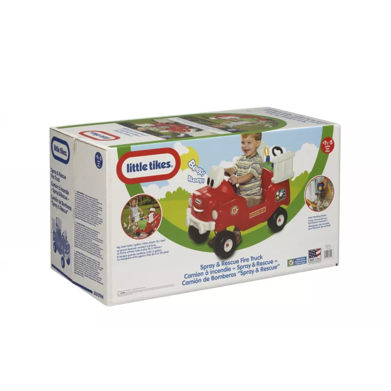Little Tikes Spray & Rescue Fire Truck, 1.5 roku (lat), 4 koła (kół), Plastik, Czarny, Czerwony, Biały