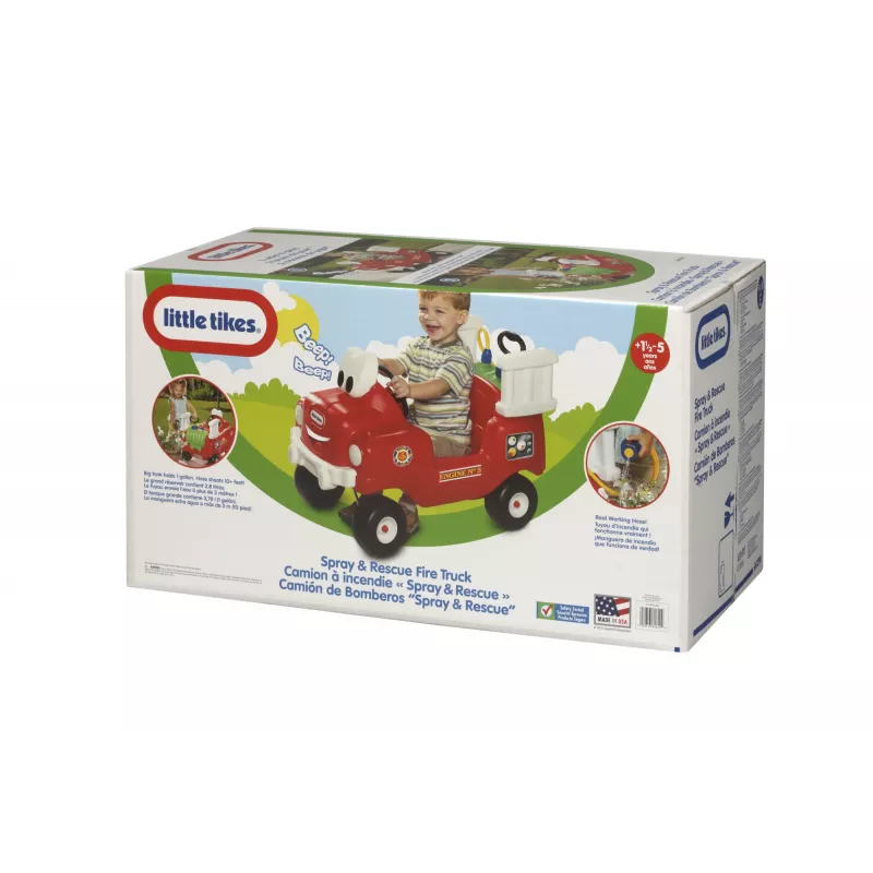 Little Tikes Spray & Rescue Fire Truck, 1.5 roku (lat), 4 koła (kół), Plastik, Czarny, Czerwony, Biały