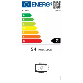 AG Neovo VA4301 Wyświetlacz oznakowania Cyfrowy płaski panel oznakowania 108 cm (42.5 inch) LED 350 cd/m² 4K Ultra HD Czarny