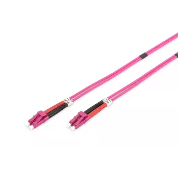 DIGITUS kabel krosowy światłowodowy, LC na LC wielomodowy OM4 – 2 m; duplex, kolor RAL4003, długość 2 m