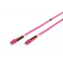 DIGITUS kabel krosowy światłowodowy, LC na LC wielomodowy OM4 – 2 m; duplex, kolor RAL4003, długość 2 m