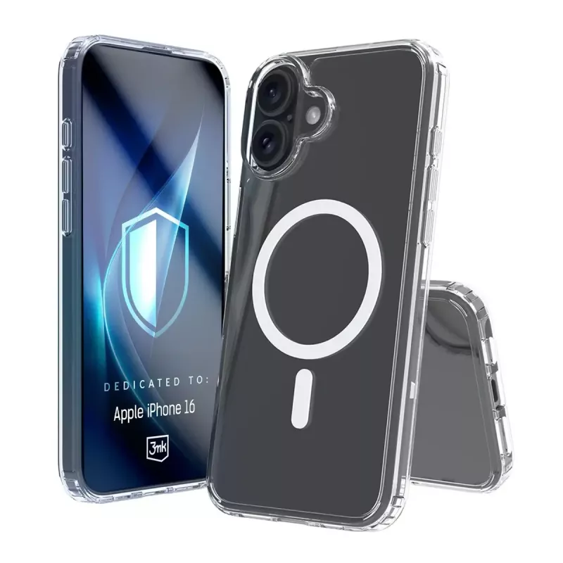 Pokrowiec na telefon komórkowy 3MK Armor MagCase do iPhone 16, 6,1 cala (15,5 cm), przezroczysty, PC+TPU
