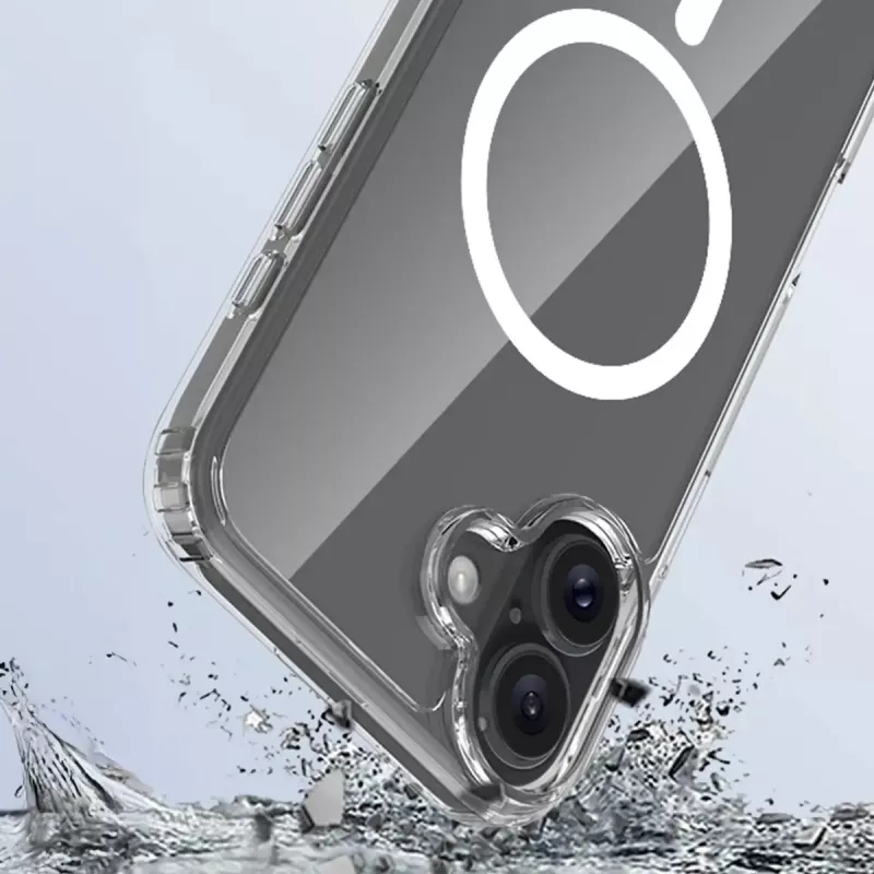 Pokrowiec na telefon komórkowy 3MK Armor MagCase do iPhone 16, 6,1 cala (15,5 cm), przezroczysty, PC+TPU