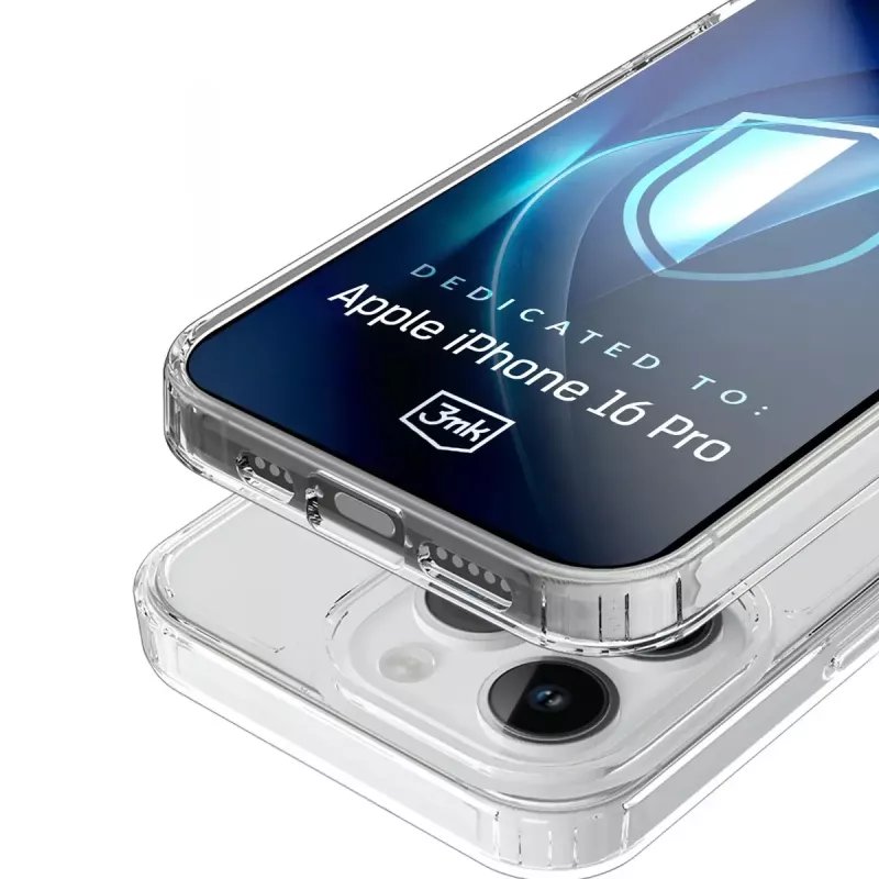 Etui na telefon 3MK Armor MagCase do iPhone'a 16 Pro, przezroczyste, na wyświetlacz 16 cm (6,3 cala), PC+TPU