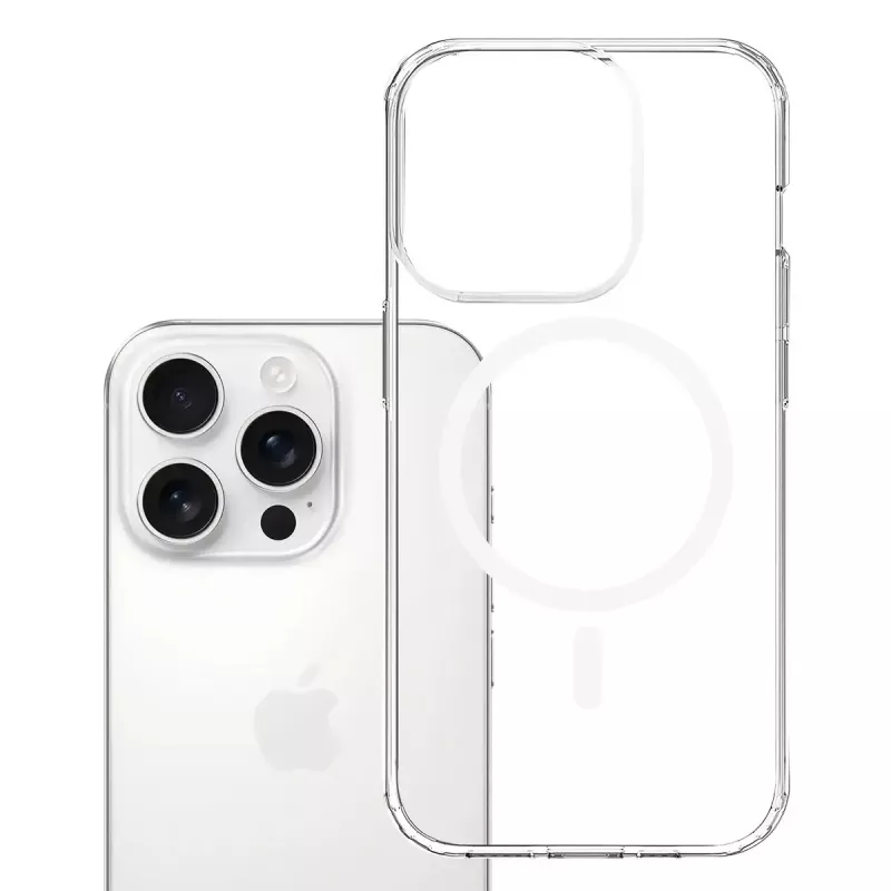 Etui na telefon 3MK Armor MagCase do iPhone'a 16 Pro, przezroczyste, na wyświetlacz 16 cm (6,3 cala), PC+TPU
