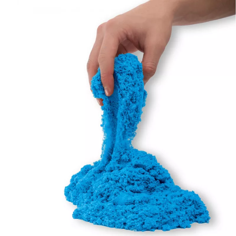 Kinetic Sand, 2 funty niebieskiego piasku do zabawy, formowalne zabawki sensoryczne dla dzieci, zamykana torebka (opakowanie może się różnić), dla dzieci od 3 lat