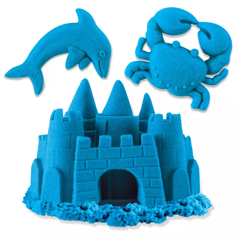 Kinetic Sand, 2 funty niebieskiego piasku do zabawy, formowalne zabawki sensoryczne dla dzieci, zamykana torebka (opakowanie może się różnić), dla dzieci od 3 lat