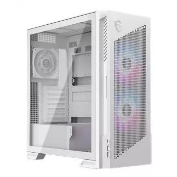 Obudowa PC MSI MPG VELOX 300R AIRFLOW PZ Midi Tower Biała — ATX/EATX/MicroATX/Mini-ITX, 1×3,5 cala, 4×2,5 cala, 2×USB 3.2 Gen1, boczne okno
