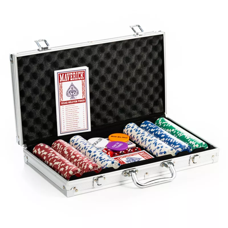 Zestaw pokerowy Cartamundi Maverick — plastikowe żetony 11,5 g, walizka 385×240×65 mm