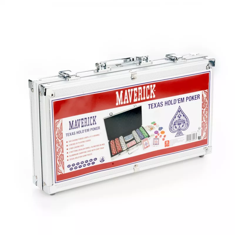 Zestaw pokerowy Cartamundi Maverick — plastikowe żetony 11,5 g, walizka 385×240×65 mm