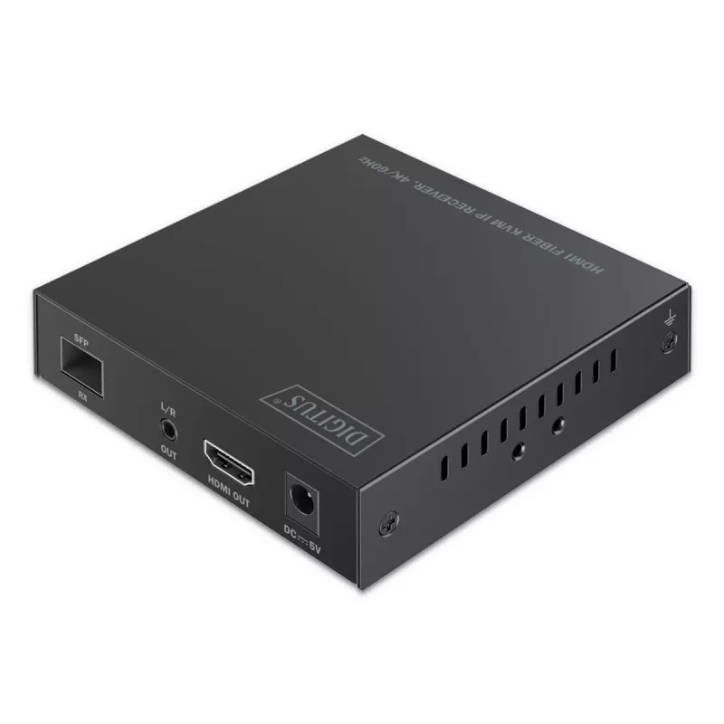 Odbiornik światłowodowy HDMI DIGITUS - do DS-55348 4K/60Hz 40 km/300m IP 1G Czarny
