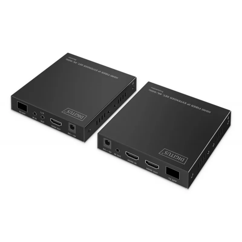 DIGITUS HDMI Fiber Extender Set - 4K/60Hz, 40 km/300m Czarny
