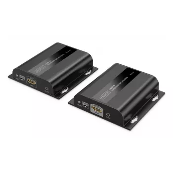 DIGITUS HDMI IP Extender Set - 4K/60Hz 120/200 m, One-to-Many, CAT, Czarny