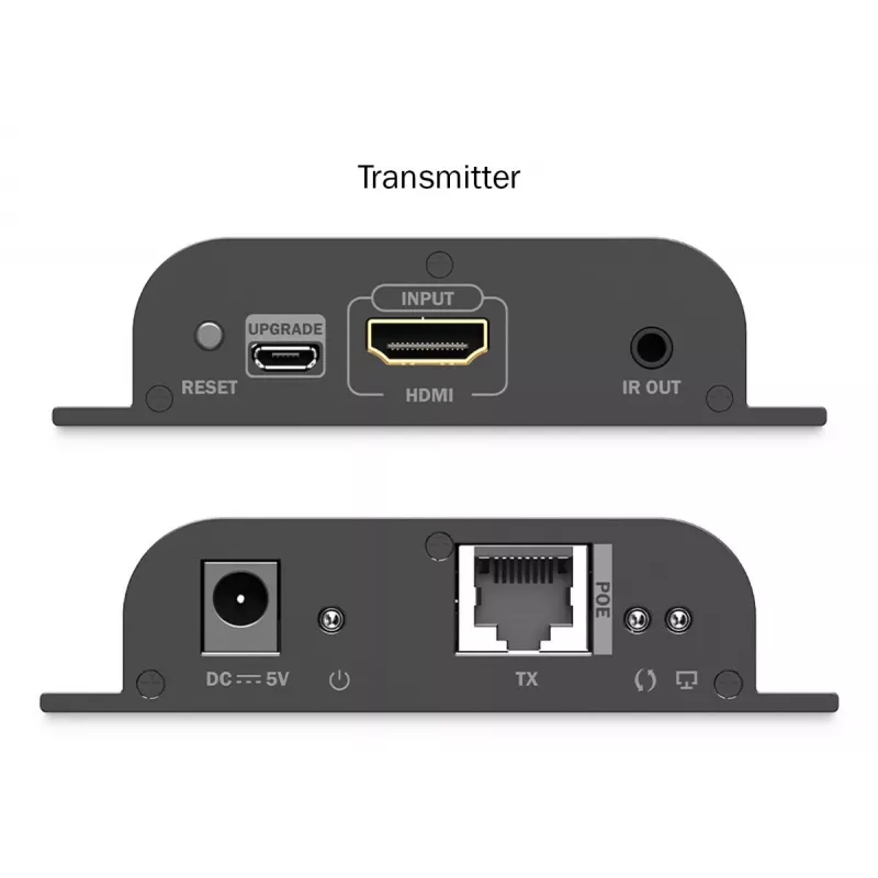 Zestaw przedłużacza HDMI IP DIGITUS - 4K/60Hz 120/200 m, PoE, One-to-Many, CAT, czarny