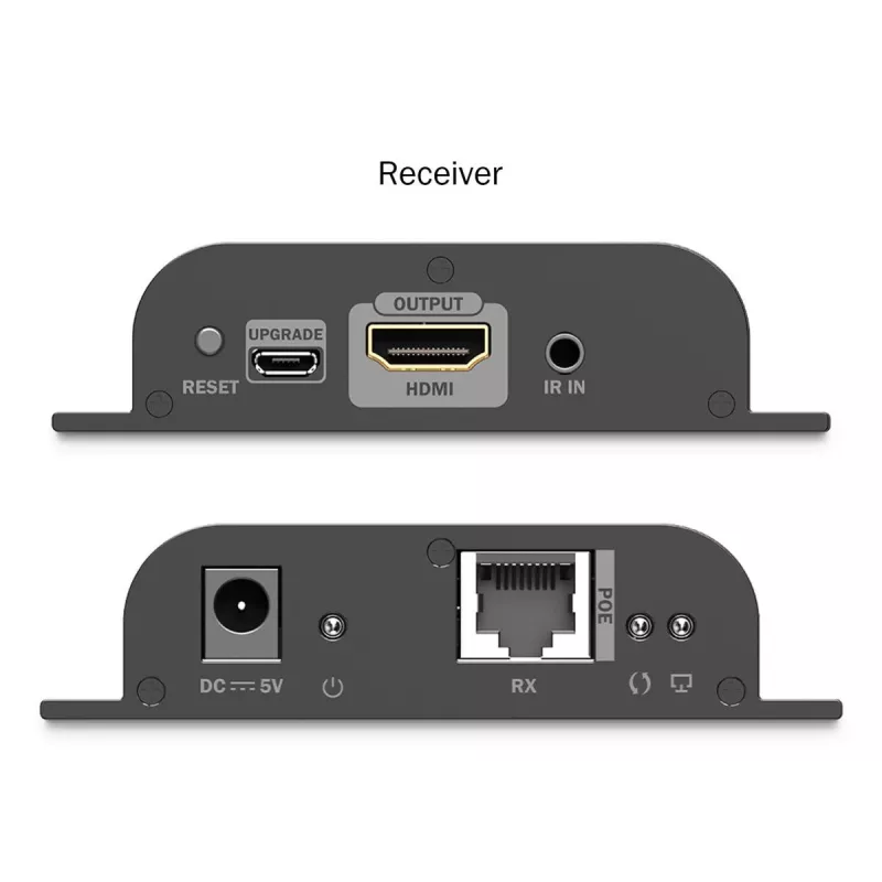 Zestaw przedłużacza HDMI IP DIGITUS - 4K/60Hz 120/200 m, PoE, One-to-Many, CAT, czarny