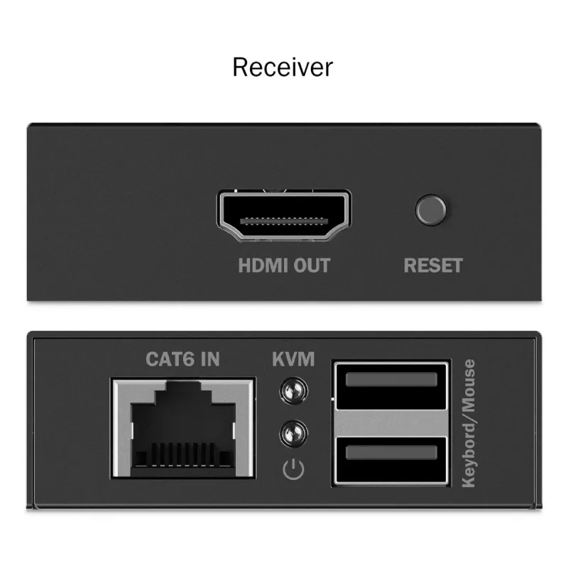 Zestaw przedłużacza KVM DIGITUS HDMI - 4K/30Hz 40/70m PoC CAT czarny