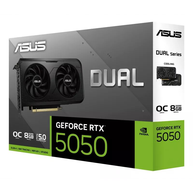 Karta graficzna ASUS GeForce RTX 5050, 8 GB GDDR6, PCIe 5.0, 2560 rdzeni CUDA, 128-bitowa magistrala pamieci