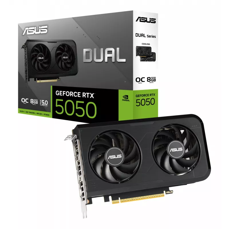 Karta graficzna ASUS GeForce RTX 5050, 8 GB GDDR6, PCIe 5.0, 2560 rdzeni CUDA, 128-bitowa magistrala pamieci